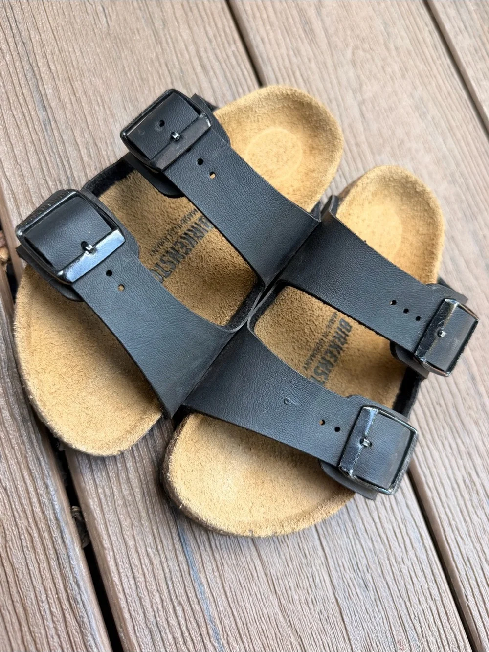 Birkenstock Kids Black Double-Buckle Sandals